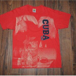 Caribbean Tropic Cuba Mojito Red T Shirt Medium Chest 36 Cotton